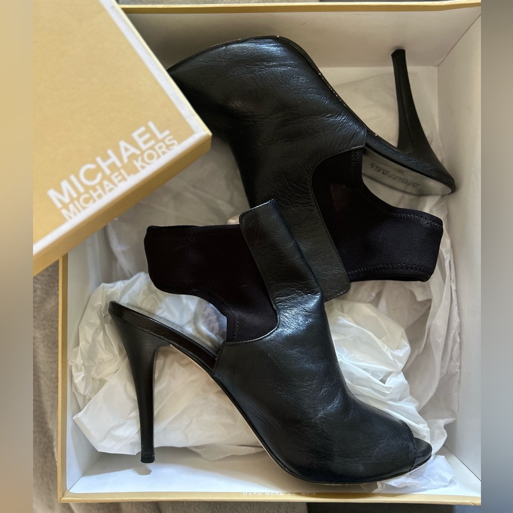 Black Michael Kors Peep Toe Heels